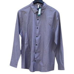 NWT Artefact Nolan Stretch Jaspe Slim Button Down Shirt Size XL Gray
